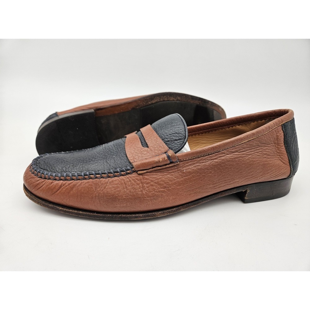 Mens Star Artioli Loafer Shoes Multicolor Hand Made In Italy Pebbled Leather 11D